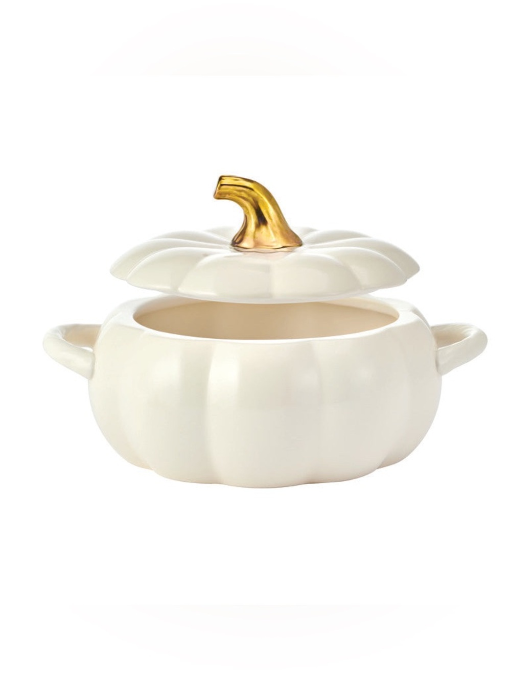 Pfaltzgraff 2 QT Ceramic White Pumpkin Casserole Dish Pot Fall Cozy NIB - Picture 6 of 16